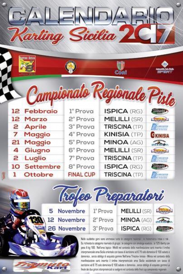 Calendario Karting Sicilia 2017: Da Febbraio a Ottobre 2017