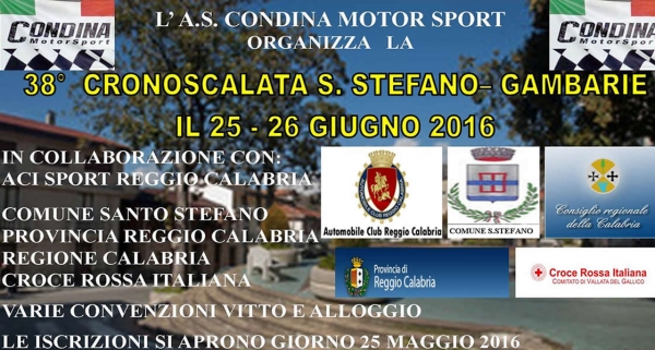 38° Cronoscalata S.stefano - Gambarie: 25 e 26 Giugno 2016